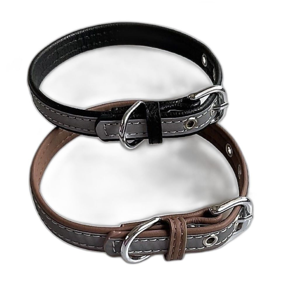 Bonawen Small Nylon and PU Leather Adjustable Pet Collars - Set of 2